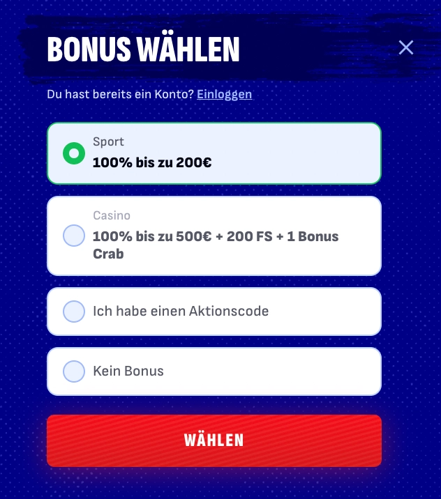 Willkommensbonus bei BankonBet